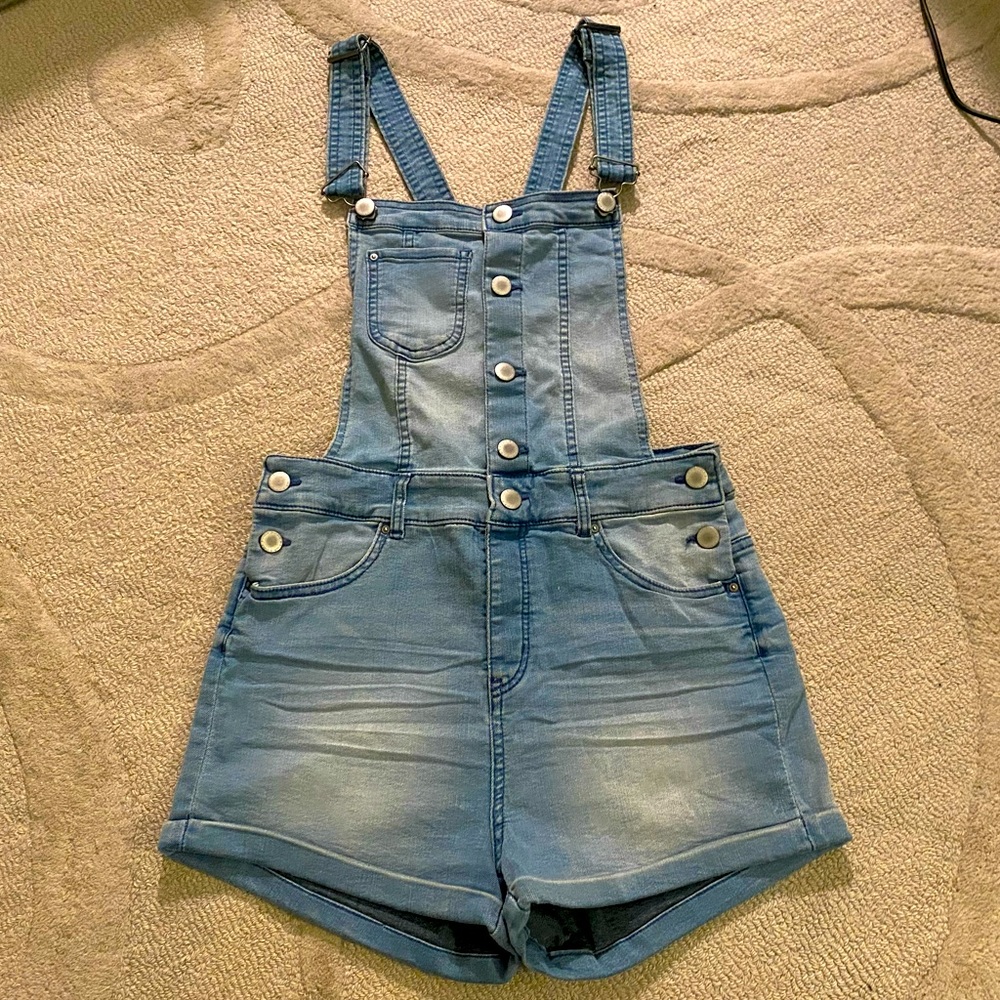 Divided Jean Overall Shorts